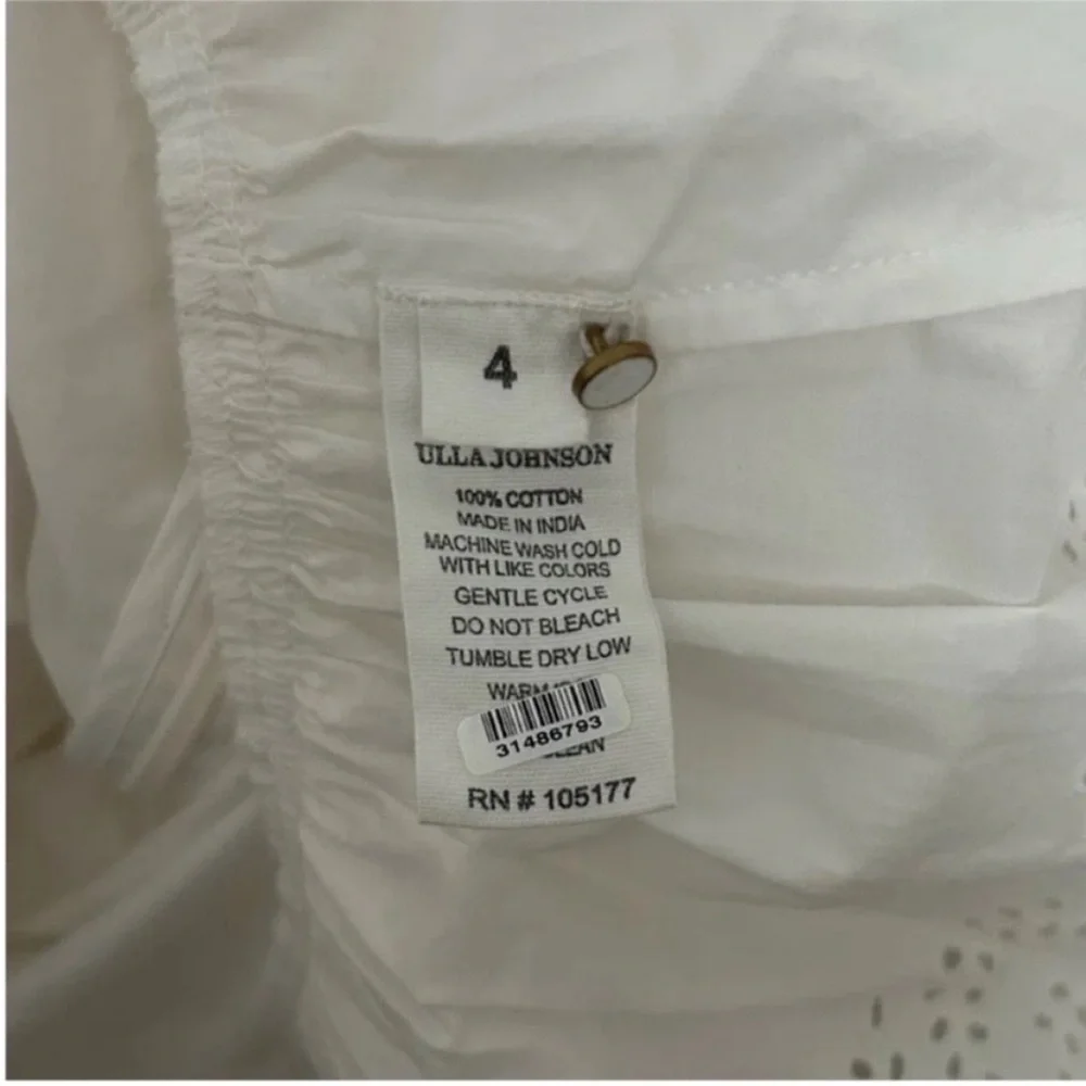 Ulla Johnson Aster Long Sleeve Tiered Ruffle Mini Dress White - Picture 11 of 12